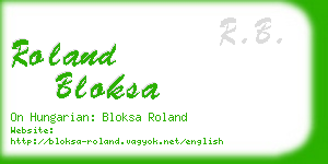 roland bloksa business card